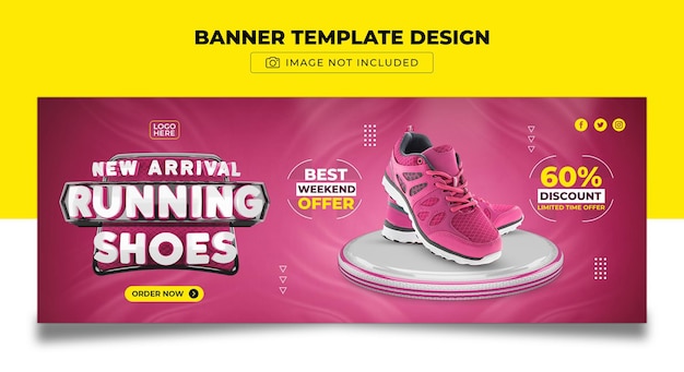 Pink Sports Shoes Social Media Post Template Design