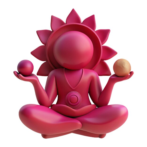 a pink statue with a pink flower on it and a pink statue of a pink dragon sitting on the ground