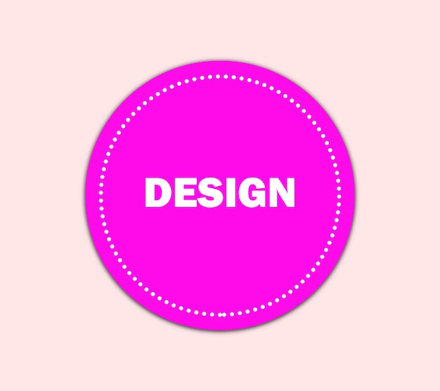 PSD pink sticker mockup design