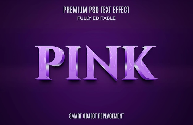 Pink style 3d editable text effect