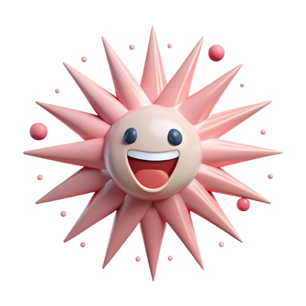 PSD a pink sun with a face that says quot the sun quot