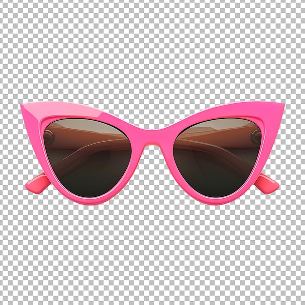 Pink Sunglasses with Sunshaped Frames Isolated on Transparent Background