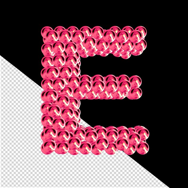 PSD pink symbols from spheres 3d letter e