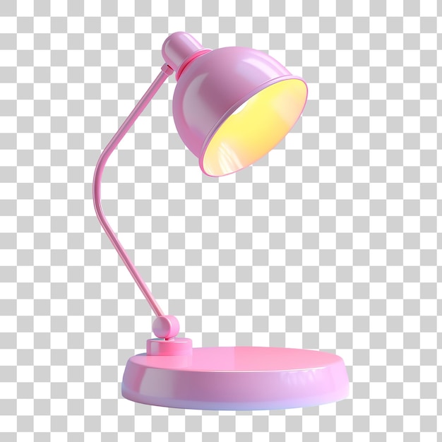 Pink table lamp isolated on transparent background