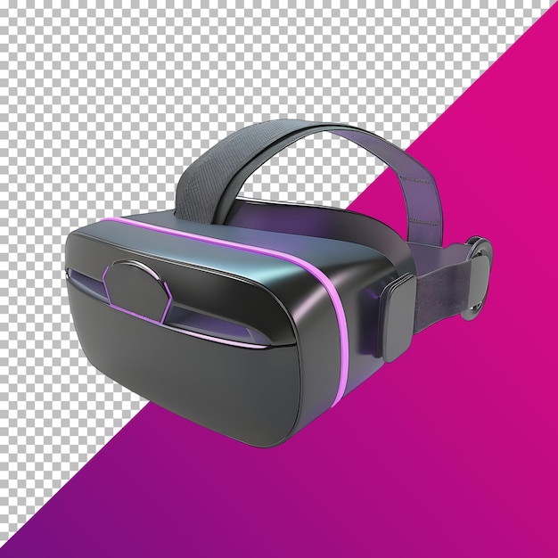 Pink Virtual reality vr glasses isolated on transparent background