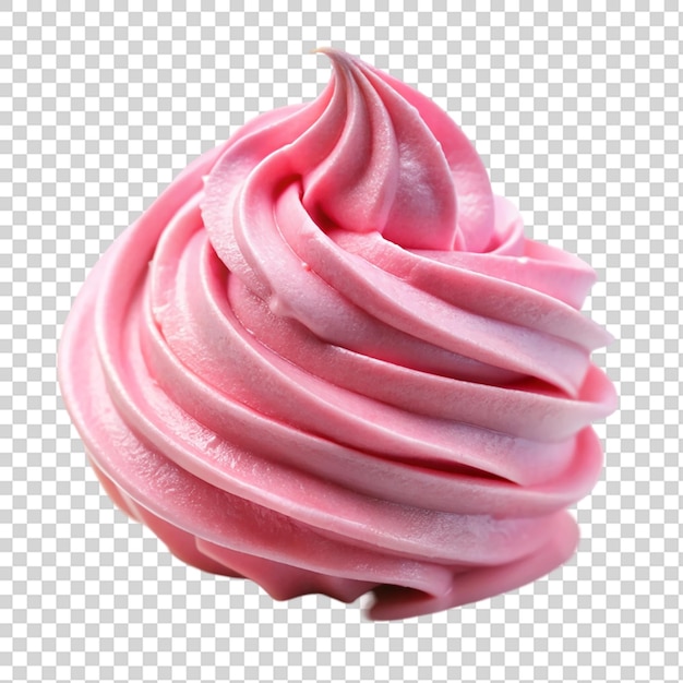 PSD pink whipped cream isolated on transparent background