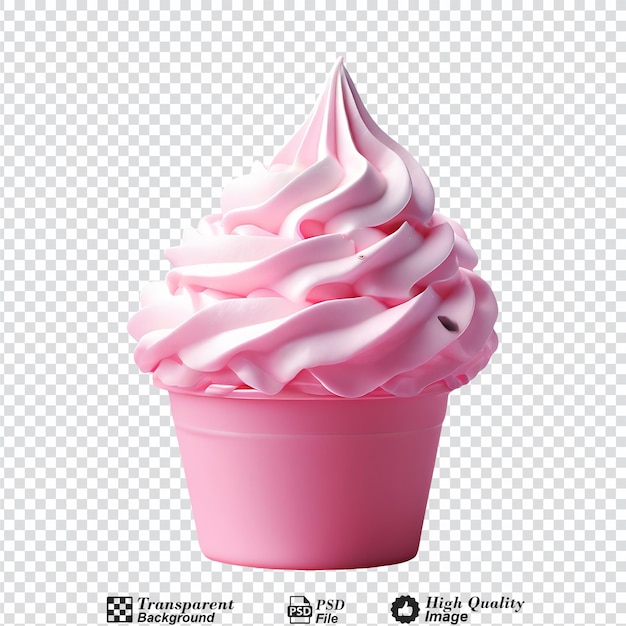 pink whipped cream isolated on transparent background