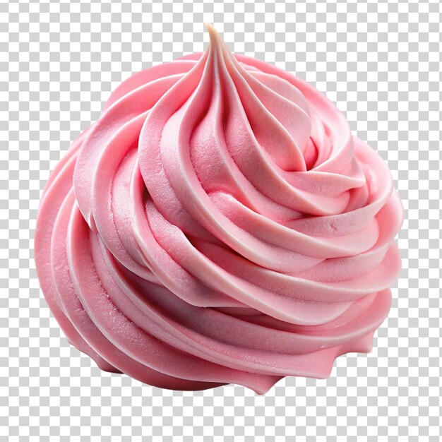 PSD pink whipped cream on transparent background