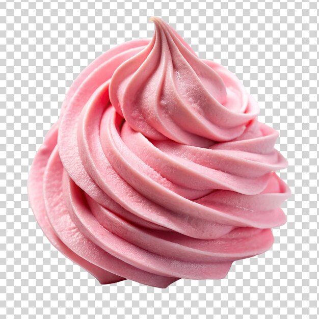 PSD pink whipped cream on transparent background