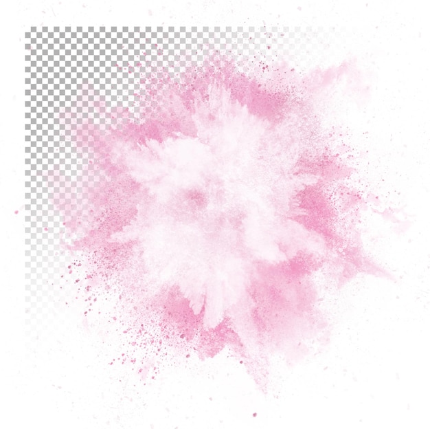 PSD a pink and white explosion with a transparent background