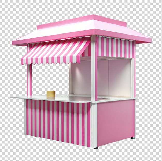 PSD pink and white fair booth isolated on transparent background