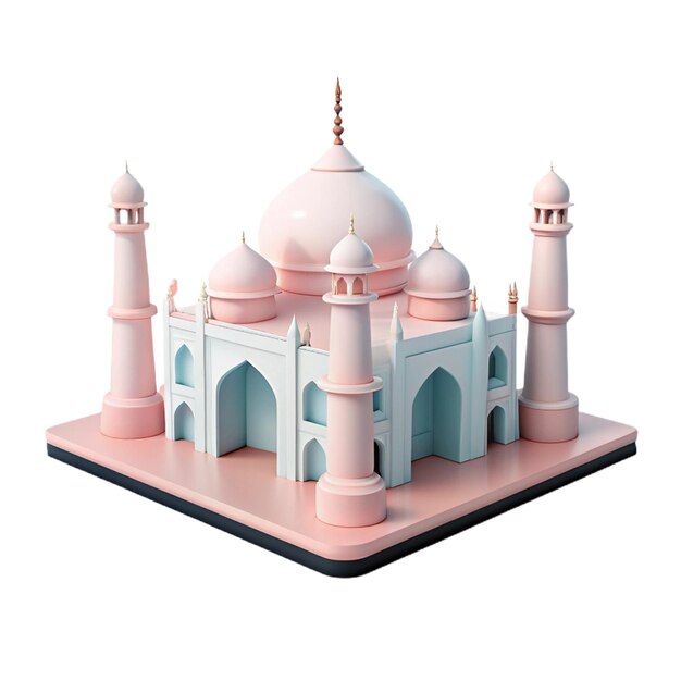 PSD a pink and white model of a pink mosque