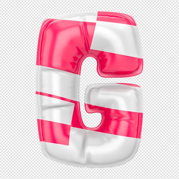 A pink and white plastic letter s that is made by a company.