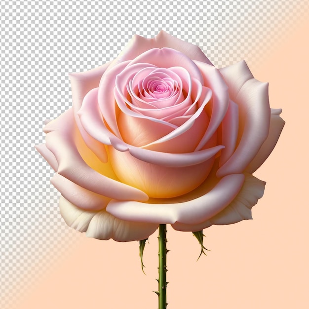 a pink and white rose with a pink flower in the middle