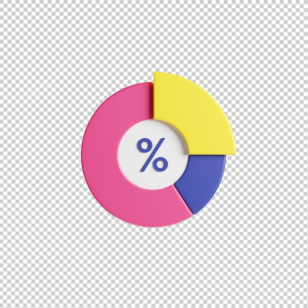 PSD a pink and yellow circle with a half a percent symbol on it.