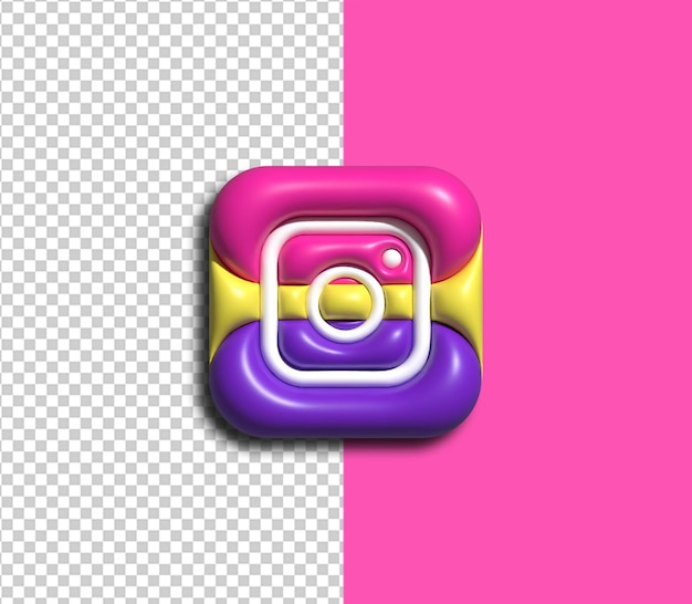 PSD a pink and yellow square with a photo of a square with the word social media on it.