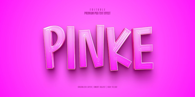 PSD pinke fully editable premium text effect