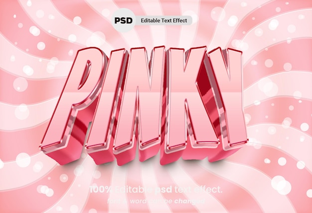 PSD pinky 3d editable text effect