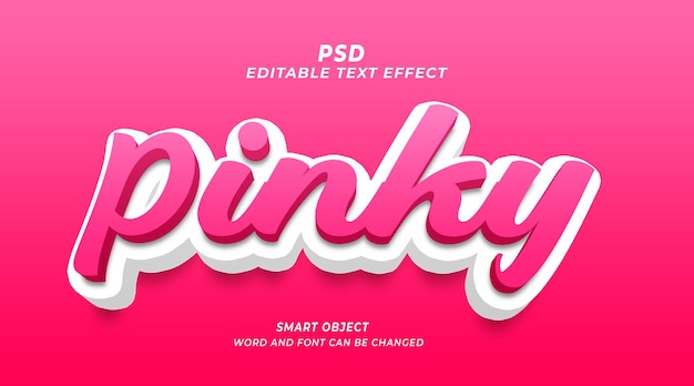 Pinky 3d psd editable text effect photoshop template with cute background