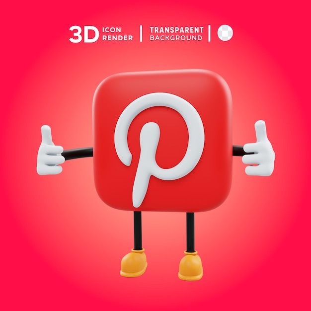 pinterest 3D icon pose illustration