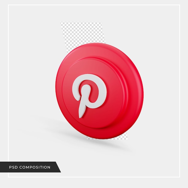 Pinterest 3d icon realistic rendering