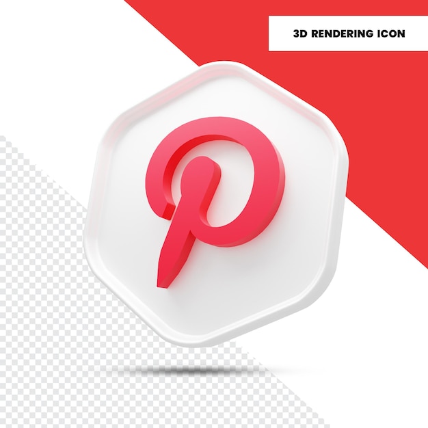 Pinterest 3d rendering icon