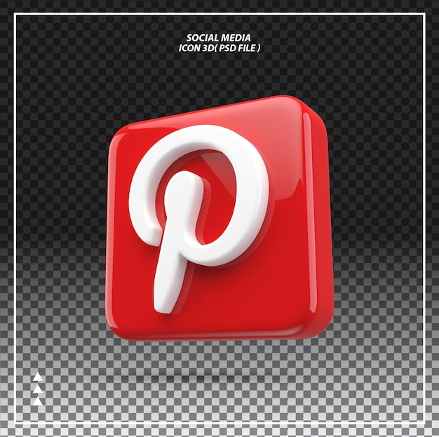 Pinterest Element 3d Icon