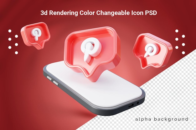 Pinterest marketing icon 3d