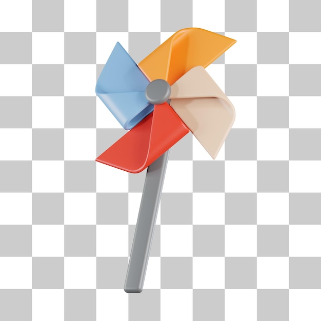 Pinwheel Toy 3D Icon