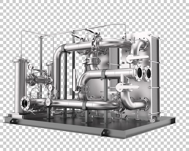 Pipe assembly isolated on transparent background 3d rendering illustration