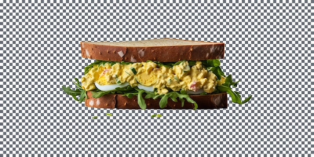 PSD piquant egg salad sandwich isolated on transparent background