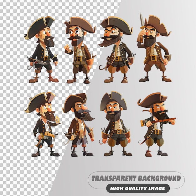 Pirate Art and Photography Isolated on Transparent Background PSD File