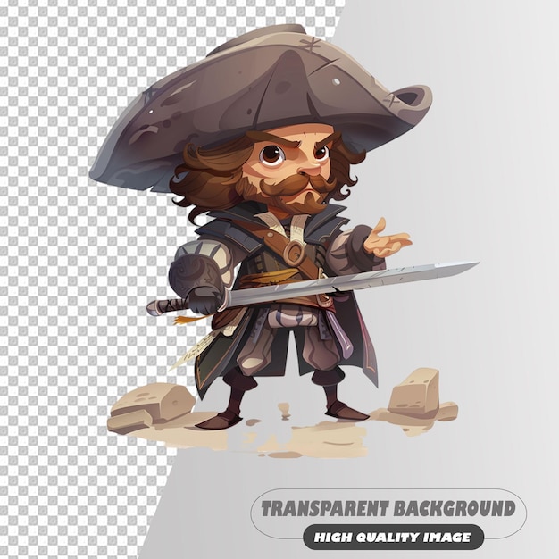 Pirate Art and Photography Isolated on Transparent Background PSD File