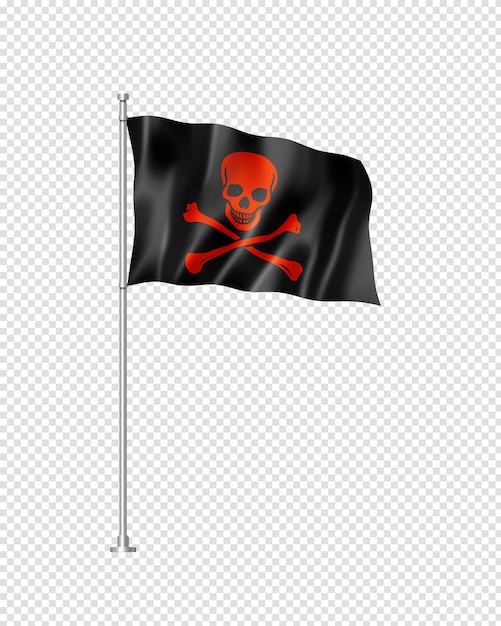 Pirate flag Jolly Roger isolated on white