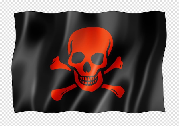 Pirate flag Jolly Roger isolated on white