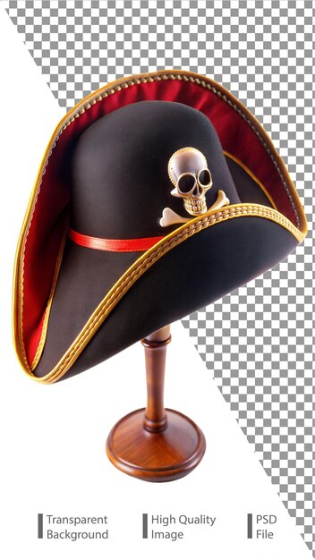 PSD pirate hat isolated on transparent background