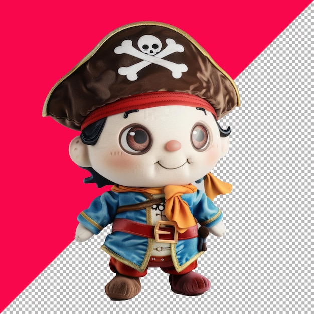 PSD pirate plush doll transparent background png psd