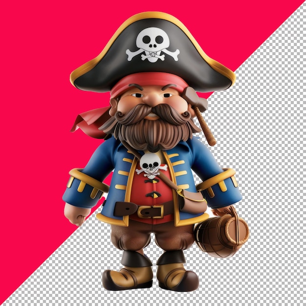 PSD pirate plush doll transparent background png psd