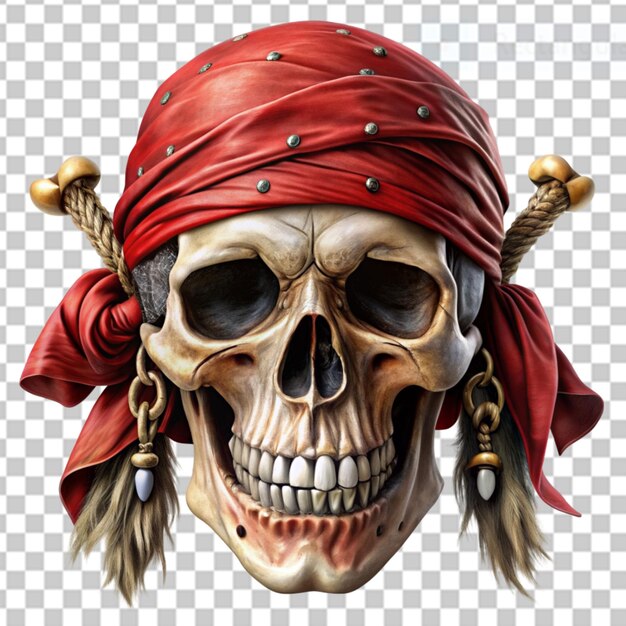 pirate skull on transparent background