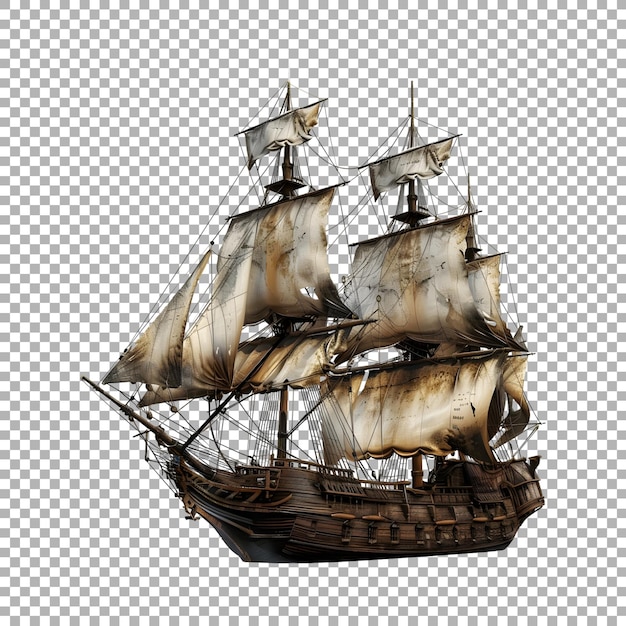 PSD pirates ship on transparent background ai generated