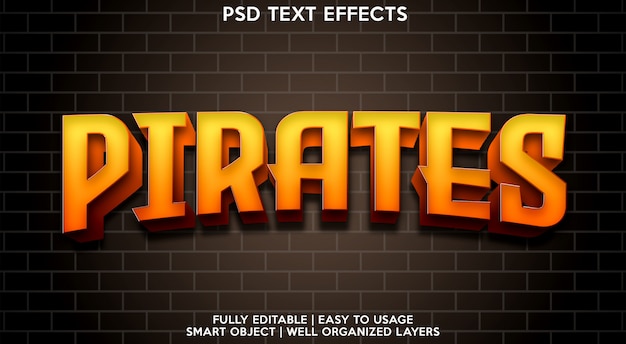 pirates Text effects Template