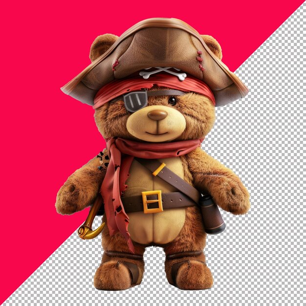 PSD piratethemed stuffed animal transparent background png psd