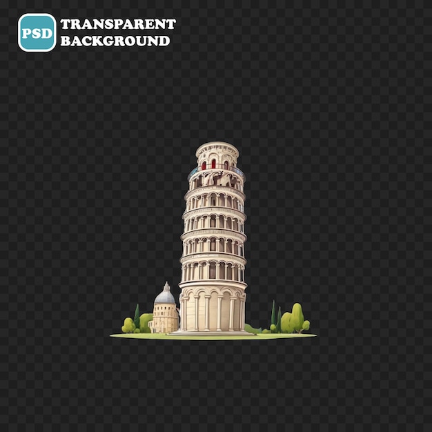 pisa icon isolated 3d render illustration