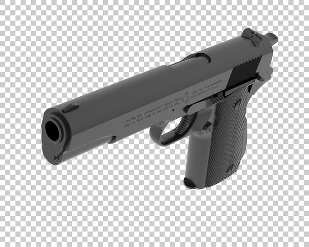 Pistol isolated on transparent background 3d rendering illustration