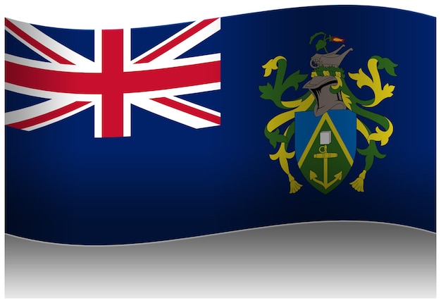 Pitcairn Islands wave flag 3D