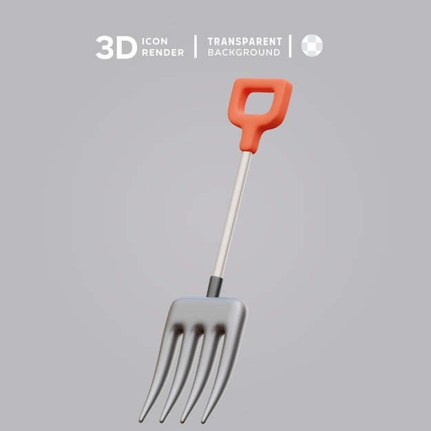 pitchfork 3D illustration rendering 3D icon colored isolated