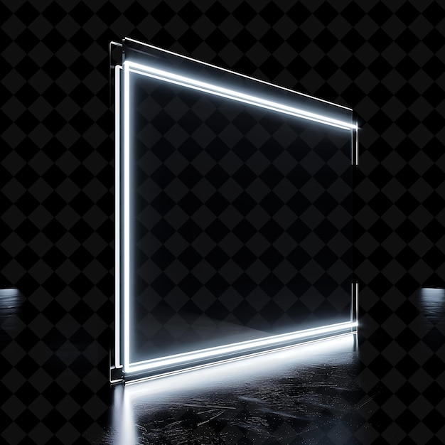 PSD pivot gate with minimalist design and white neon glow made w png y2k shape neon color collection