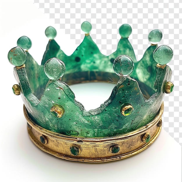 Pixar Styled Little Crown with Green Glass Stones