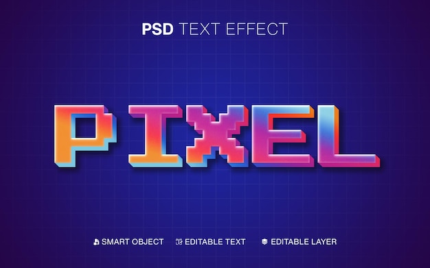 Pixel 3D Text Effect Editable