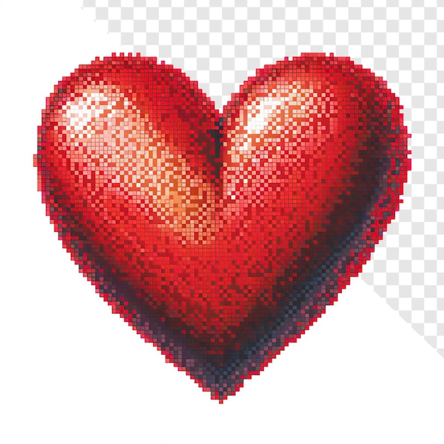 Pixel Art Red Cartoon Heart Legend of Zelda Style transparent backgroundpsd